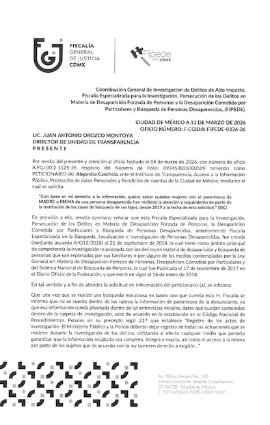 Documento de la Fiscalía