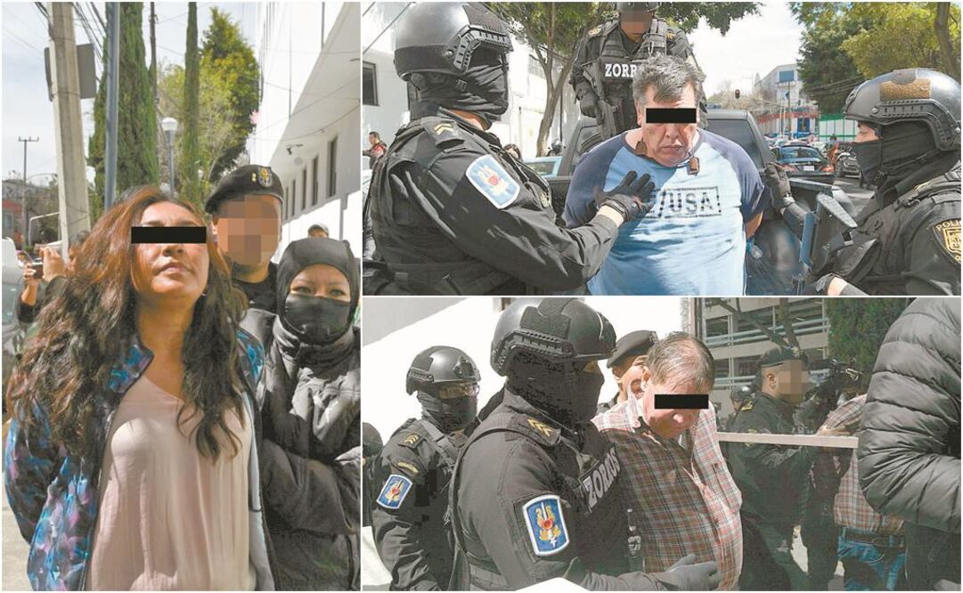 Los sujetos fueron capturados cuando forcejeaban con una víctima para robarle sus pertenencias; la mujer los esperaba en un camioneta sin placas y con una granada de fragmentación. Fueron trasladados al búnker de la fiscalía local. FOTOS: ARMANDO MARTÍNE 