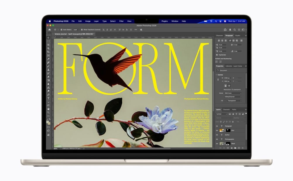 Apple presenta nueva MacBook Pro y MacBook Air con chip M5, M5 Pro y M5 Max. Imagen: Apple