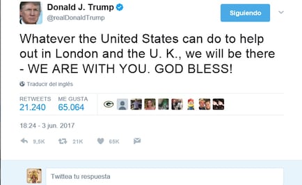 Trump exige veto migratorio tras ataques en Londres