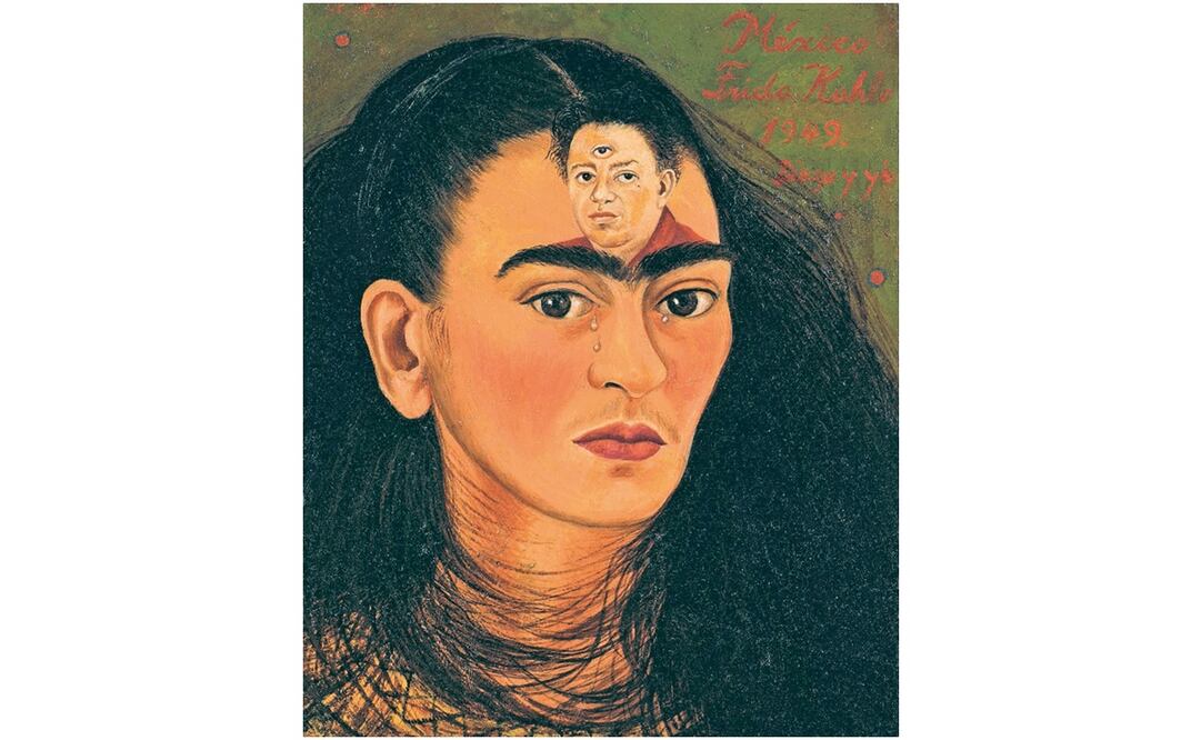 Fotografía cedida por Sotheby's donde se muestra la obra "Diego y yo", un autorretrato de Frida Kahlo. Foto: EFE/ Sotheby's