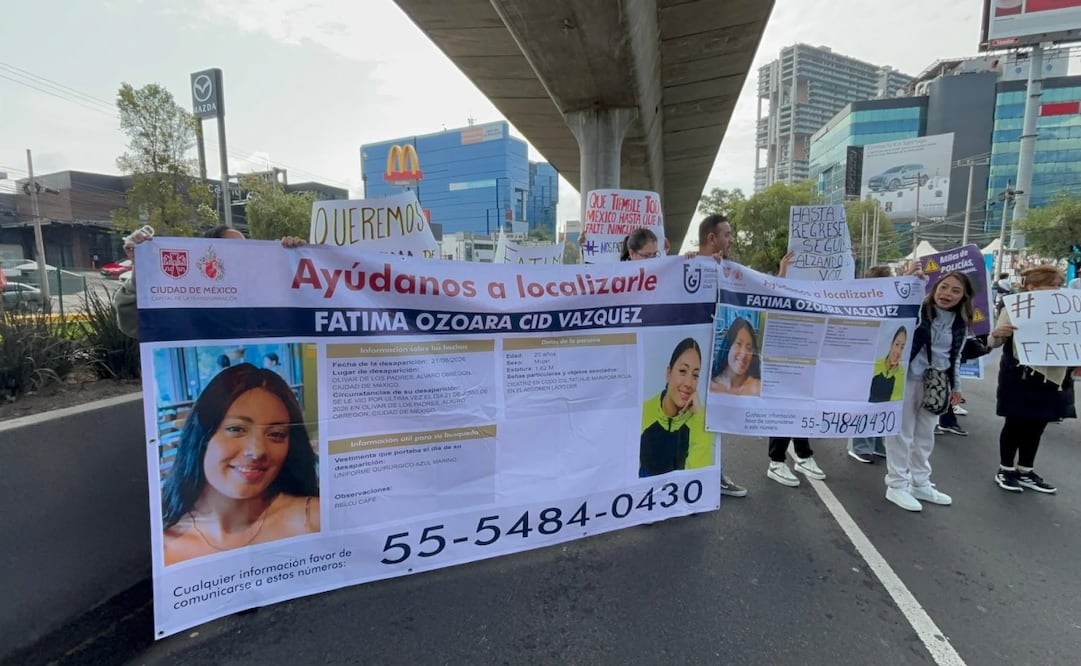 Bloquean Periférico Sur para exigir búsqueda de la enfermera Fátima Ozoara Cid desaparecida; demandan avances en la investigación. Foto: Especial