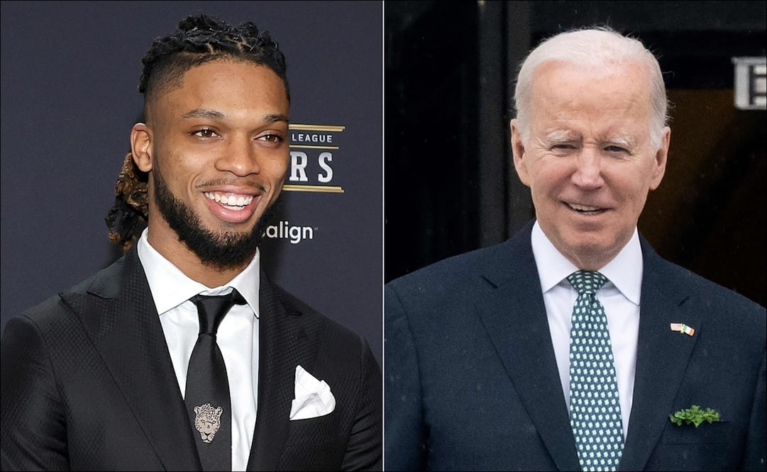 Damar Hamlin y Joe Biden - Foto: AFP