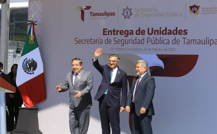 Américo Villarreal entrega patrullas a la Secretaría de Seguridad Pública; afirma que Tamaulipas es de los estados más seguros