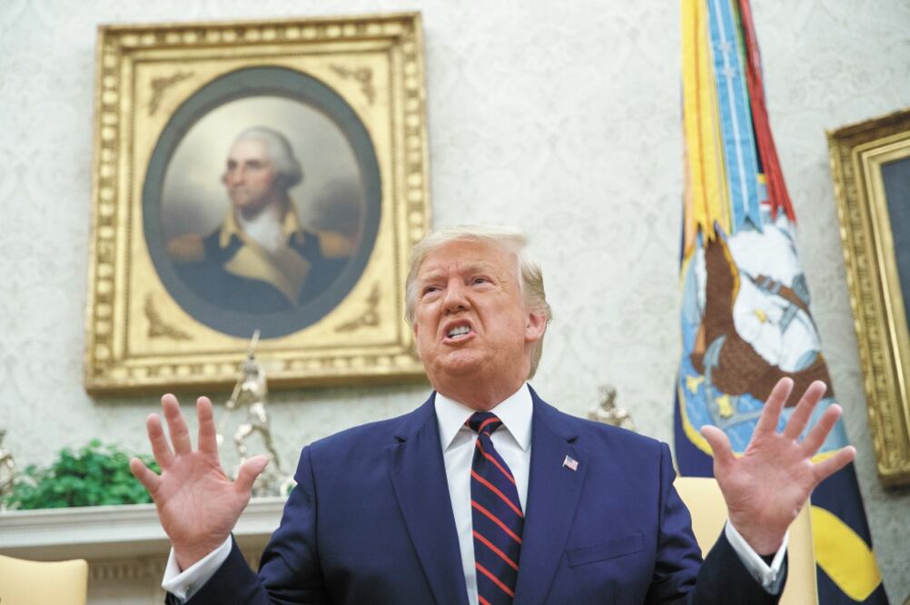 Donald Trump puede enfrentar un juicio político por una llamada telefónica a su homólogo ucraniano para que investigara a Joseph Biden y a su hijo. Foto: EVAN VUCCI. AP