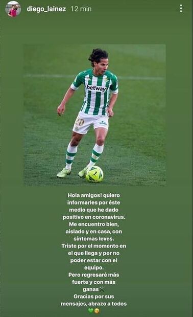 Diego Lainez da positivo a Covid-19
