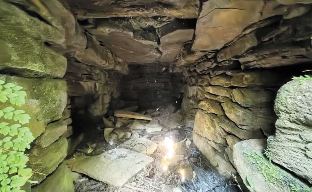 En las ruinas se aprecia una construcción con rocas talladas rectangulares y encimadas, y tres nichos. Foto: Edwin Hernández / EL UNIVERSAL