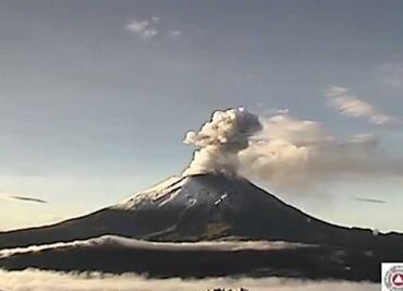Volcán Popocatépetl registra otra explosión con alto contenido de ceniza