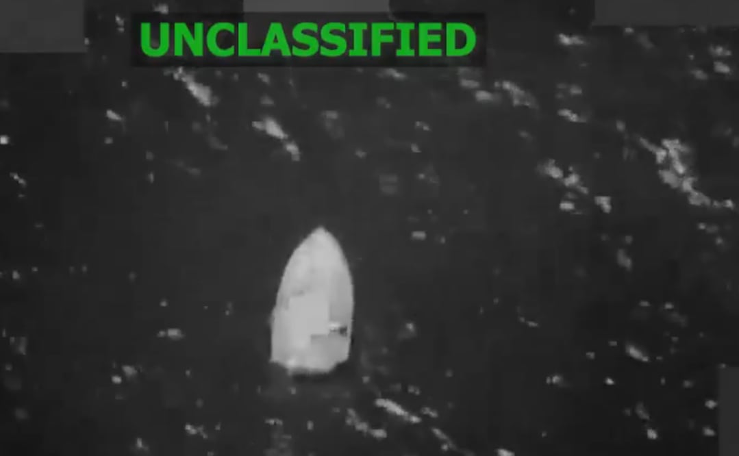La inteligencia estadounidense asegura que la lancha participaba en operaciones de tráfico de drogas. (08/03/26) Foto: Captura de video