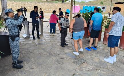 Tras tiroteo en Teotihuacán, refuerzan seguridad en Monte Albán, Oaxaca; elementos de Guardia Nacional revisan maletas y mochilas