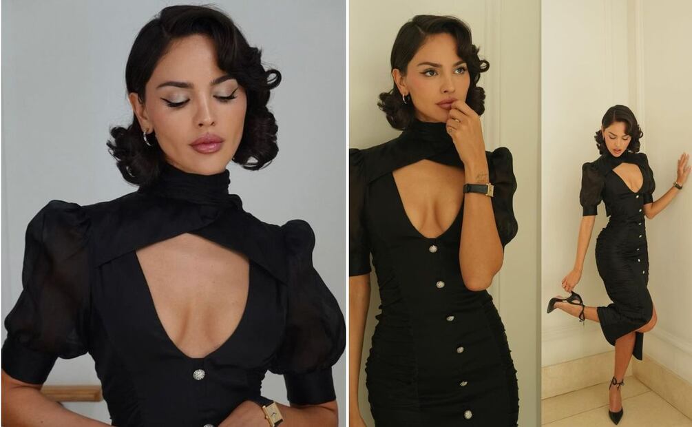 Eiza González deslumbra con un vestido negro entallado. Foto: Instagram @eizagonzalez