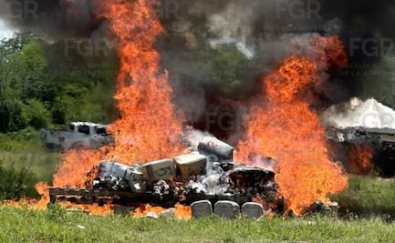 FGR incinera más de 1.3 toneladas de droga en Sinaloa; destruye metanfetamina, cocaína y marihuana
