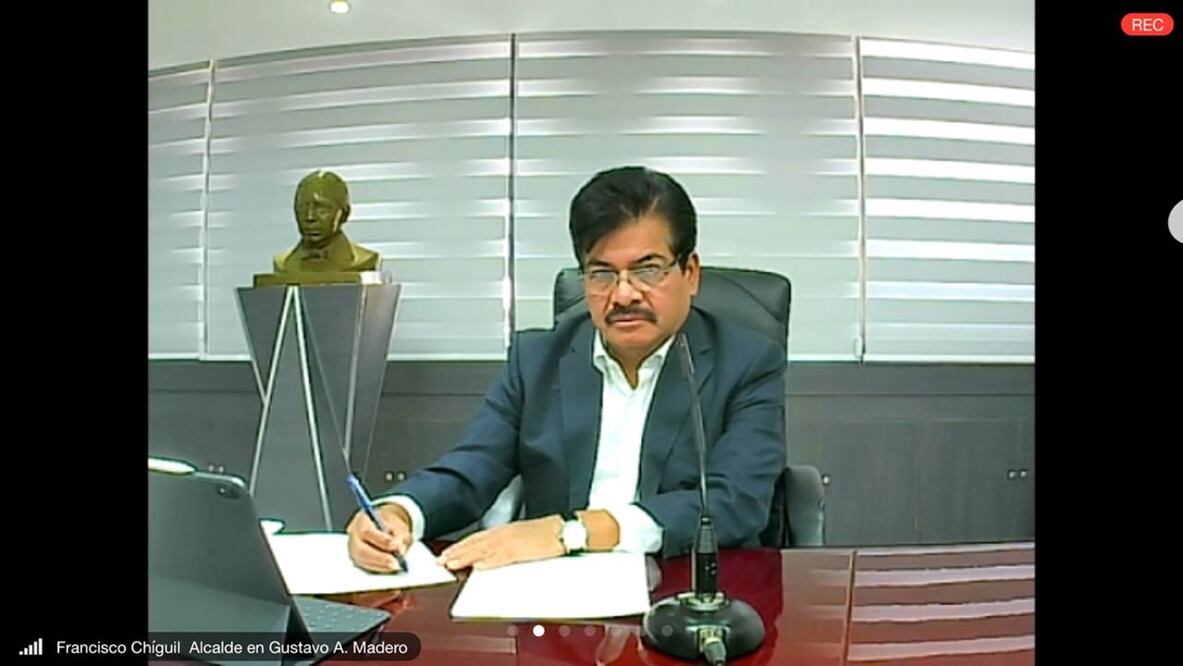 El alcalde de Gustavo A. Madero, Francisco Chiguil Figueroa. Foto: Captura de pantalla