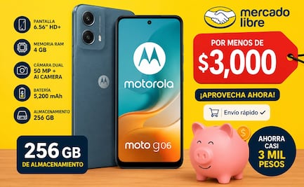 Motorola Moto G06 256gb por menos de 3 mil pesos en Mercado Libre; no dejes pasar este precio