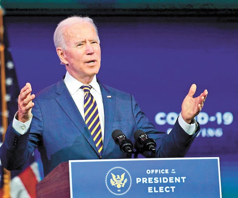 El presidente electo Joe Biden, el pasado 29 de diciembre, en Wilmington, Delaware. AFP
