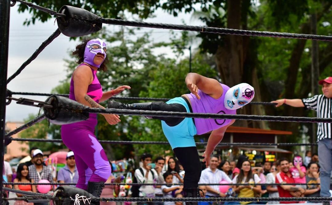 Lucha libre Veracruz por el voto. Foto: Especial