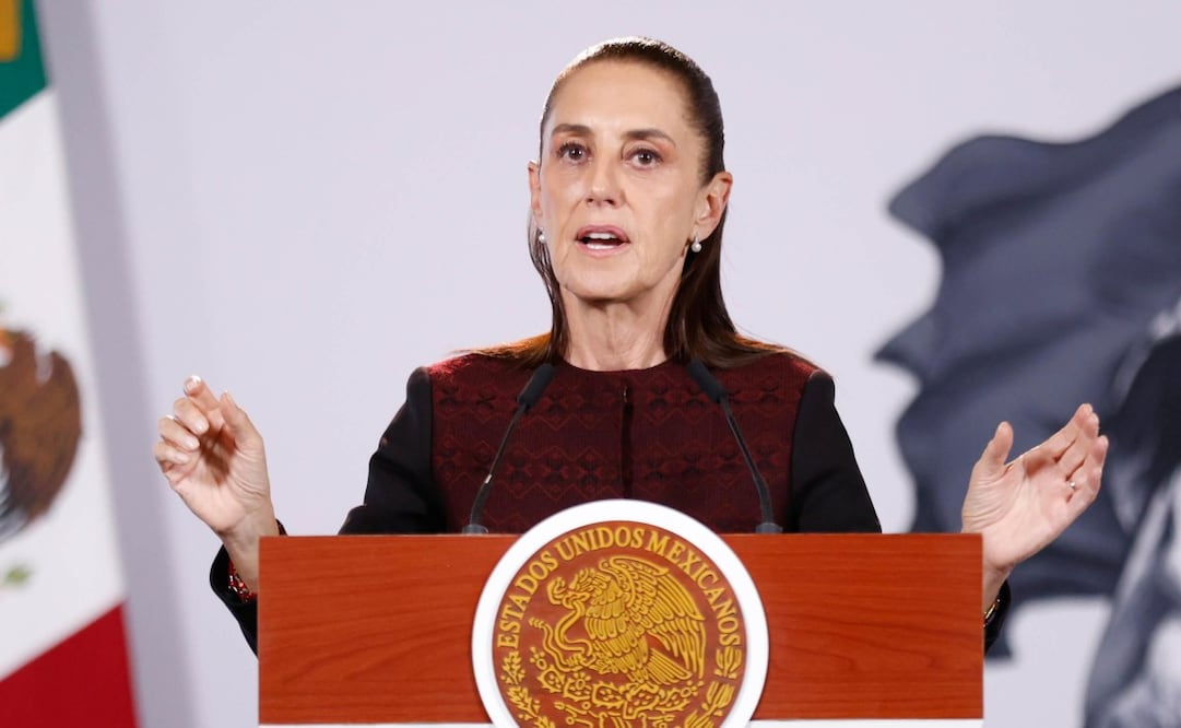 La presidenta Claudia Sheinbaum en la “Mañanera del Pueblo” del 9 de septiembre de 2026 en Palacio Nacional. Foto: Diego Simón Sánchez/ EL UNIVERSAL