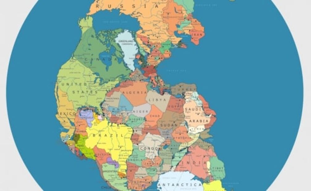 Dónde estarían los países si el mundo aún tuviera un solo continente