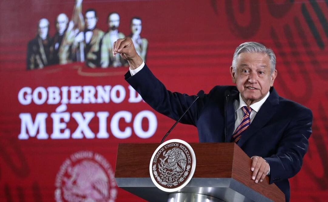 El presidente Andrés Manuel López Obrador hoy en Palacio Nacional. Foto: Diego Simón/EL UNIVERSAL