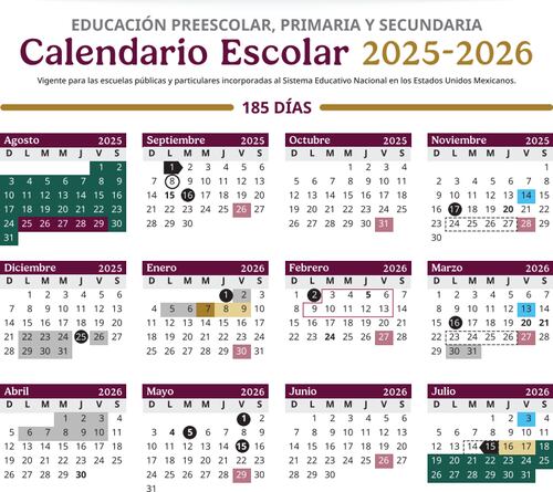  calendario oficial de la SEP. Foto: Calendario Escolar SEP