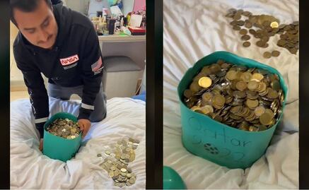 ¡Se va al mundial! Joven ahorra miles de monedas de 5 y 10 pesos para su viaje a Qatar 2022