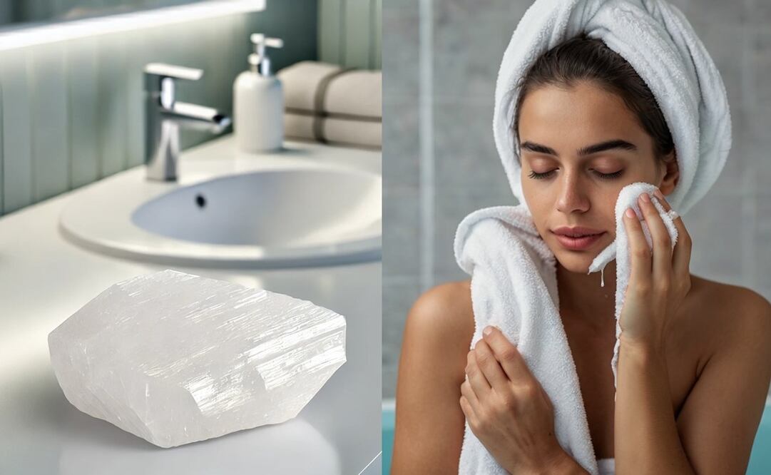 El jabón de piedra de alumbre se puede utilizar en la cara y en el cuerpo. Foto: Imagen generada con IA