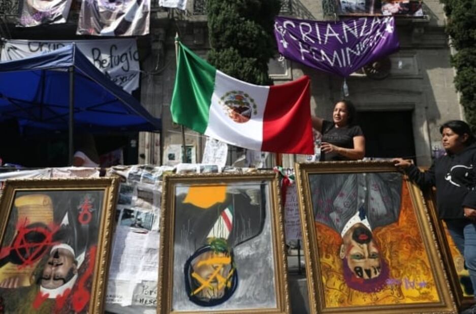 Autor del retrato de Madero en la CNDH se queja por intervención feminista