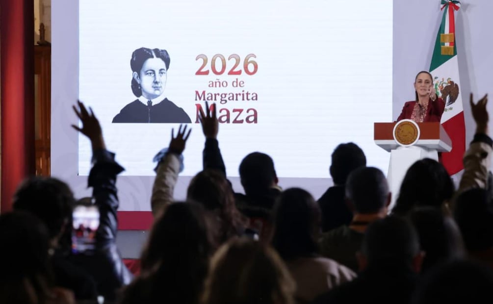 Presidenta Claudia Sheinbaum durante su conferencia de prensa desde Palacio Nacional este 7 de abril del 2026 (07/04/2026). Foto: Fernanda Rojas / EL UNIVERSAL