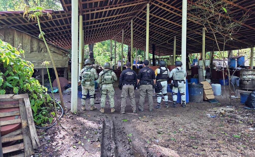 FGR aseguró aproximadamente 900 kilogramos de metanfetamina en Chiapas. Foto: Especial.