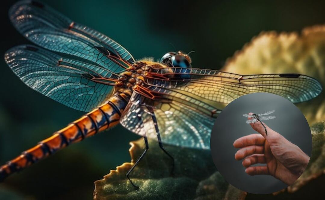 Las libélulas no pican ni muerden a los humanos ni a los animales domésticos. Fuente: Freepik.