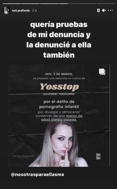 Difunden foto de la youtuber YosStop detenida