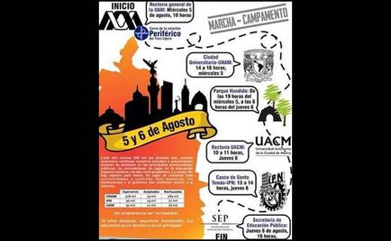 Alumnos marchan hacia rectorías de universidades públicas