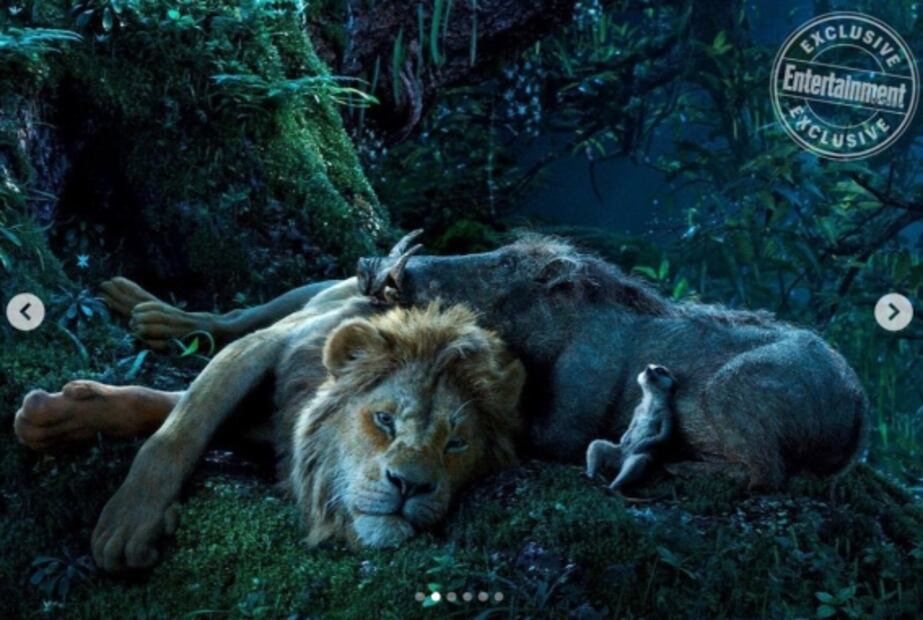Simba, Timón y Pumba posan al estilo "hakuna matata" en fotos de "El Rey León"