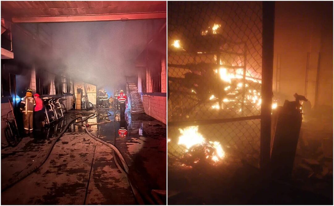 Incendio en fábrica de suelas. Foto: tomada de Facebook de Laura Amalia González, presidenta municipal de Chapultepec