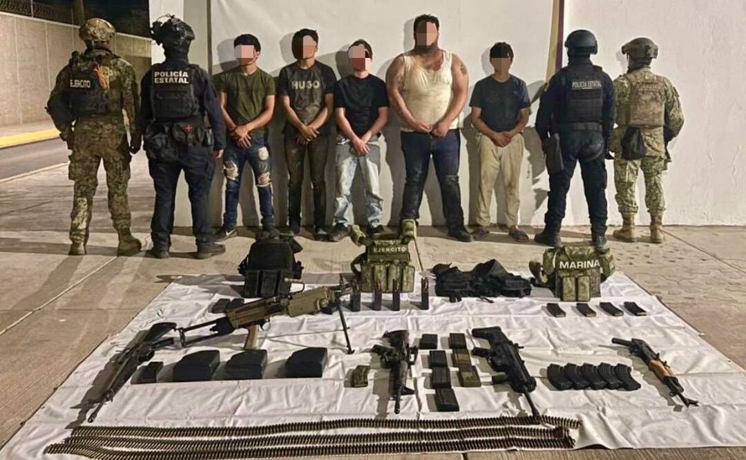 Detienen a 5 civiles por el enfrentamiento con militares y policías en Navolato, Sinaloa (20/05/2025). Foto: Especial