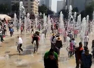 Polémica por fuentes en marcha a favor del INE; esto responde el gobierno de la CDMX