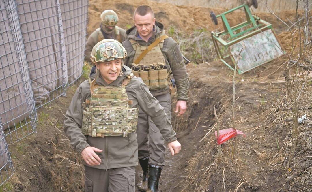 El presidente ucraniano, Volodimir Zelenski, visitó el viernes pasado la región de Donbás. Foto: AP.