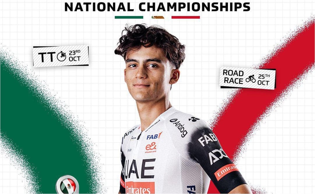 Isaac del Toro competirá en su natal Ensenada. FOTO: @TeamEmiratesUAE