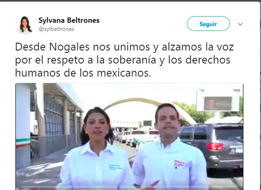 Los candidatos de la coalición Todos por México al Senado por Sonora indicaron que el envío de militares a la frontera atenta contra el desarrollo y bienestar de la población. Foto: Twitter