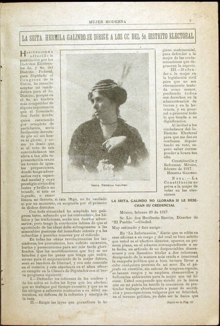 Hermila Galindo, la revolucionaria que exigió el voto de las mujeres