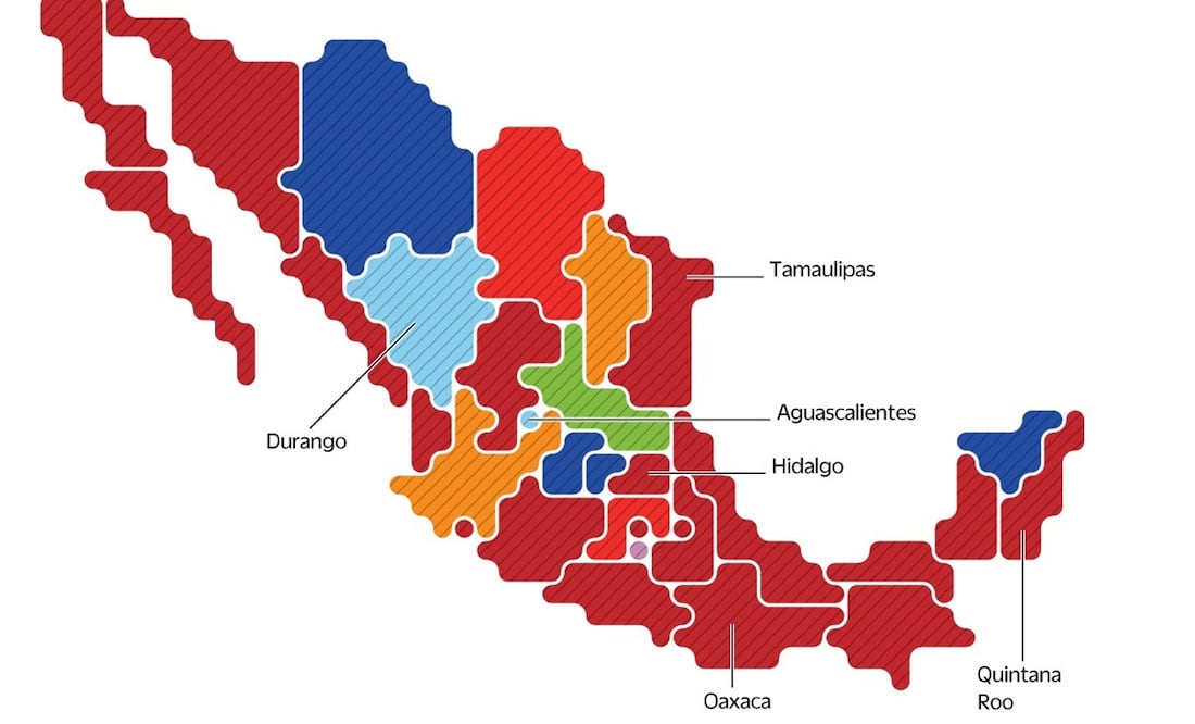 Mapa electoral 2022. Foto: EL UNIVERSAL