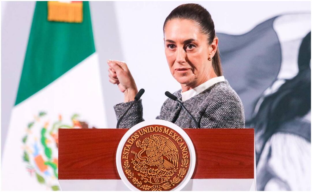 La presidenta Claudia Sheinbaum durante la mañanera del 6 de enero del 2025. Foto: Axel Sánchez/ EL UNIVERSAL