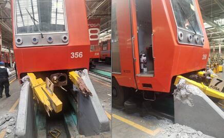 Choca tren del Metro en talleres de El Rosario; STC inicia investigación