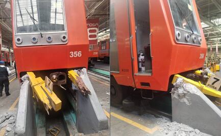 Choca tren del Metro en talleres de El Rosario; STC inicia investigación