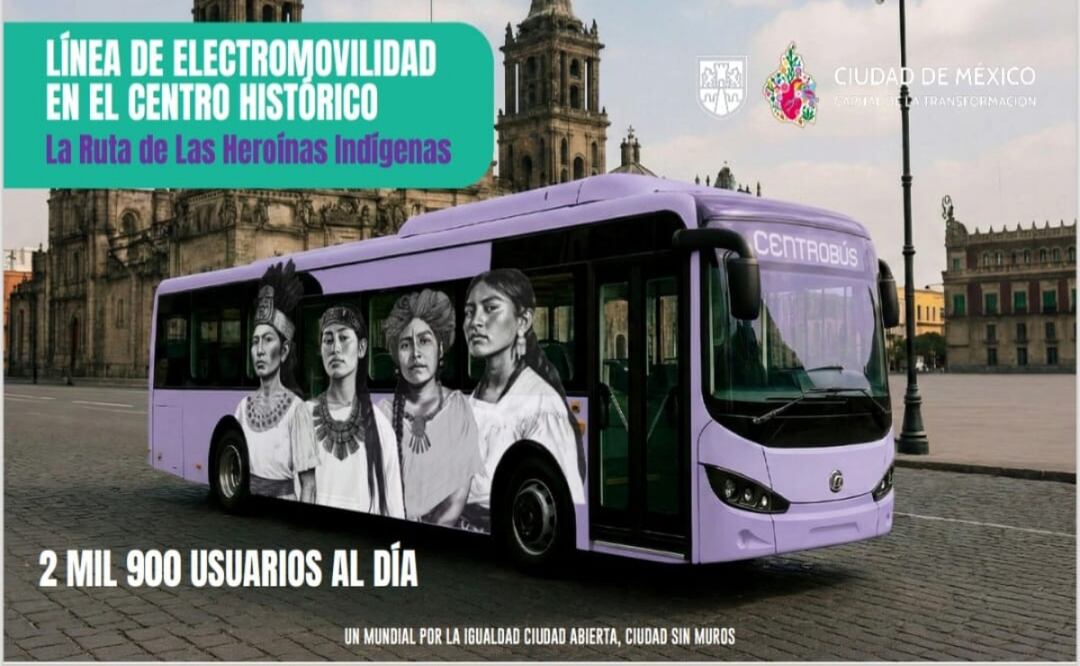 CDMX prepara el "Centrobús" rumbo al Mundial 2026; nueva ruta eléctrica conectará atractivos del Centro Histórico. Foto: Especial