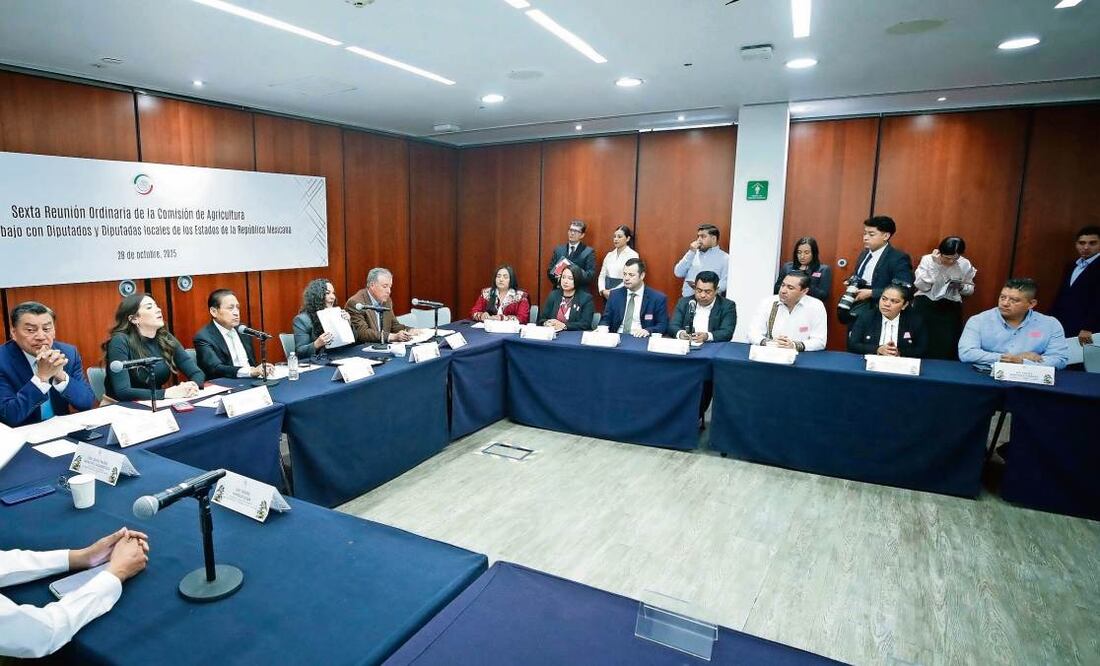 Representantes de los productores de Guanajuato, Jalisco y Michoacán sostuvieron ayer por la tarde una reunión con la Comisión de Agricultura del Senado. Foto: Especial