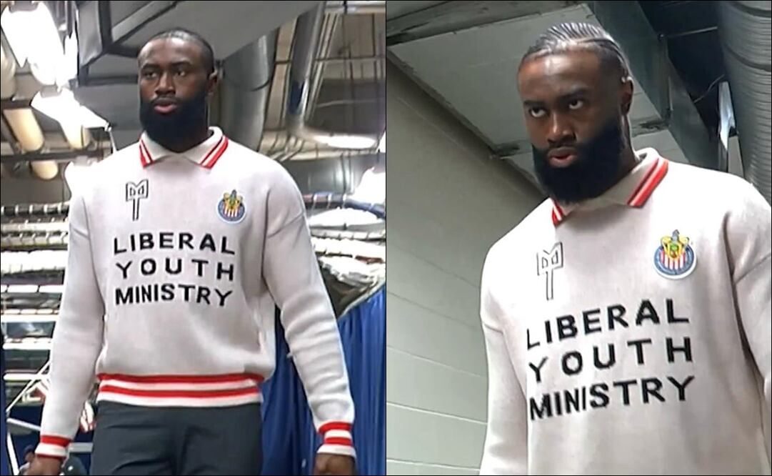 Jaylen Brown, figura de Boston Celtics, utilizó con orgullo sudadera de Chivas en la NBA / FOTO: ESPECIAL