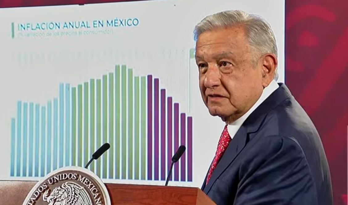 El presidente Andrés Manuel López Obrador destacó que la inflación “sigue bajando” y se ubique en 4.79%, como hoy lo dio a conocer el Instituto Nacional de Estadística y Geografía (Inegi). Foto: especial