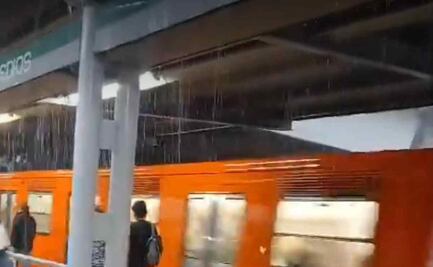 ¿Una cascada dentro del Metro? Reportan filtraciones de agua en estación Río de los Remedios de la Línea B tras las lluvias de hoy