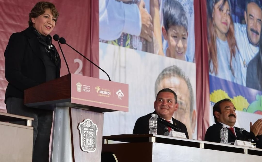 La gobernadora del Edomex, Delfina Gómez, visitó Valle de Chalco, el municipio 122 de la entidad mexiquense, para asistir al Segundo Informe del alcalde morenista, Armando García Méndez. Foto: Especial.